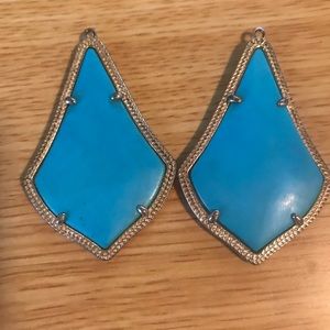 Turquoise and gold Alexandra earrings Kendra Scott